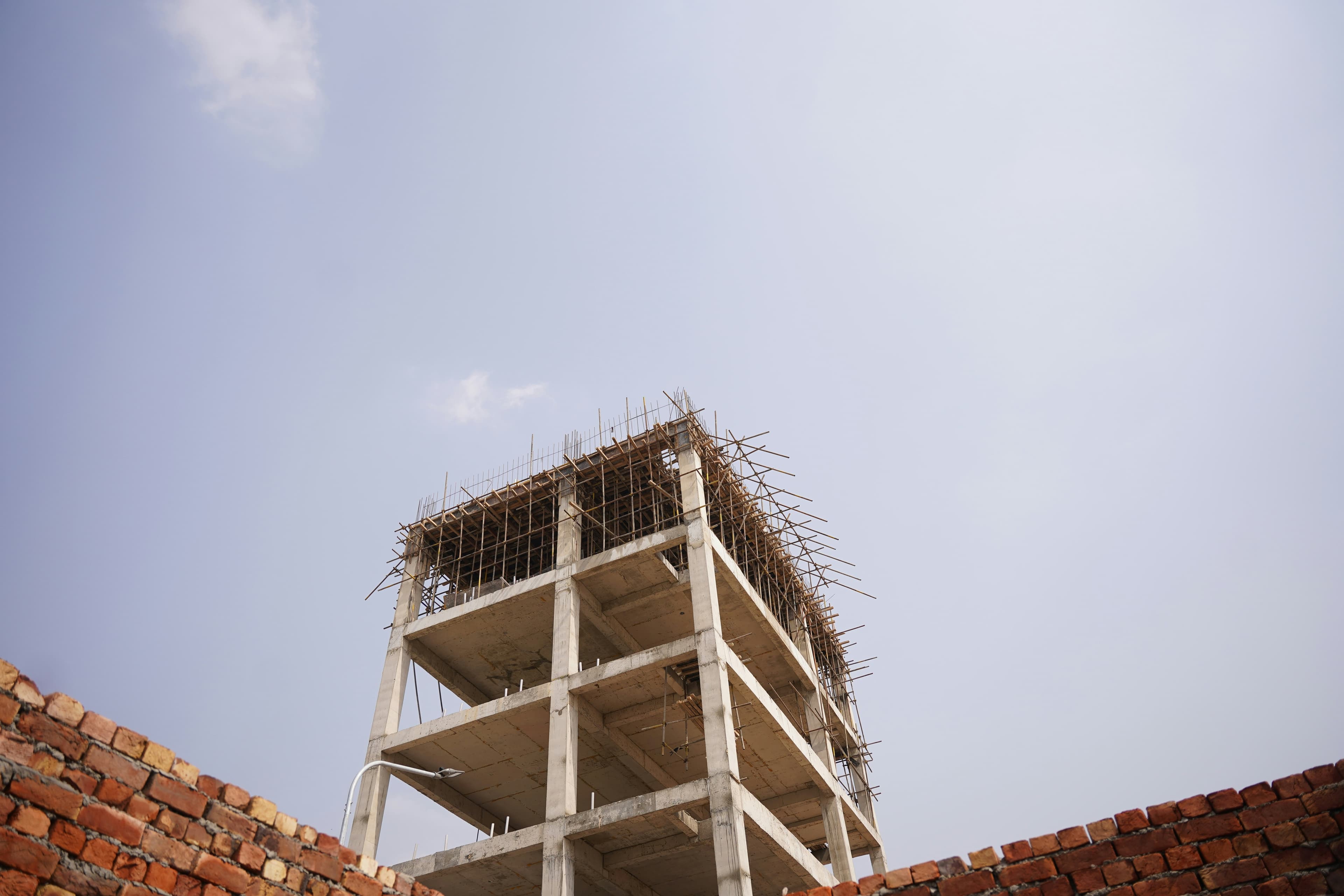 Repair work restoring an affected wall or terrace after moisture damage