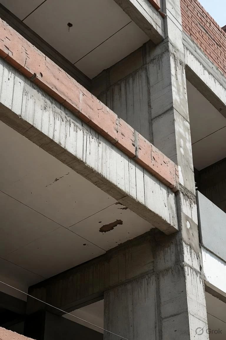 Deteriorated building surfaces and unfinished construction conditions